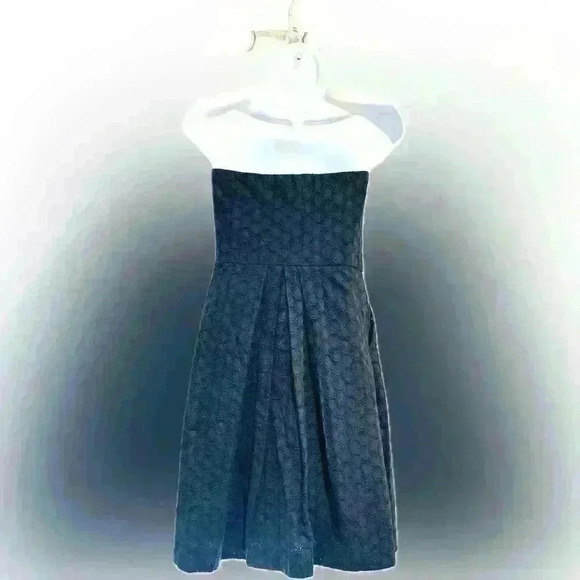 Gap strapless navy blue eyelet lace cotton dress size 8 knew length summer - Picture 7 of 7